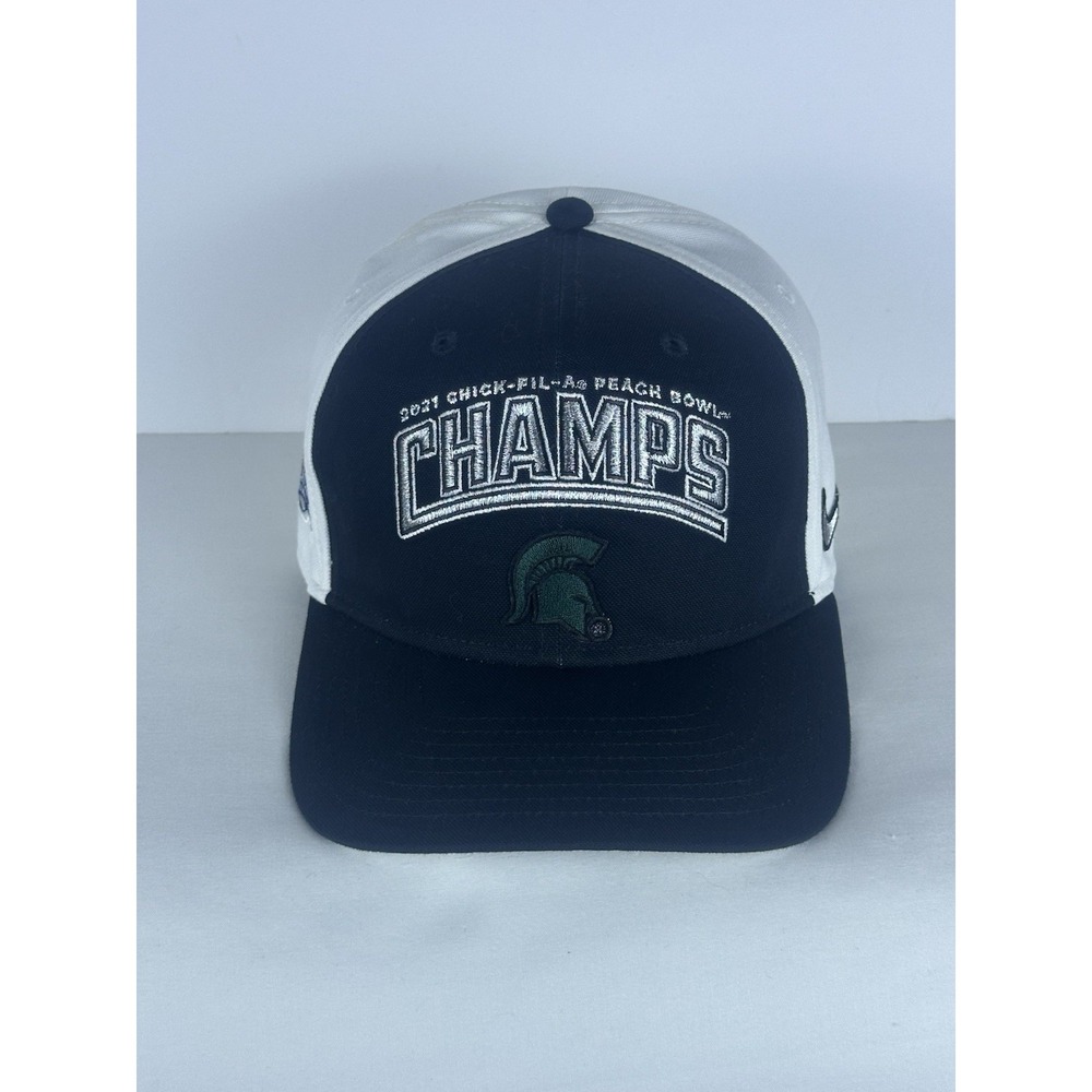 2021 Chick Fil A Peach Bowl Champs Michigan State Nike 1Size SnapBack Hat Cap